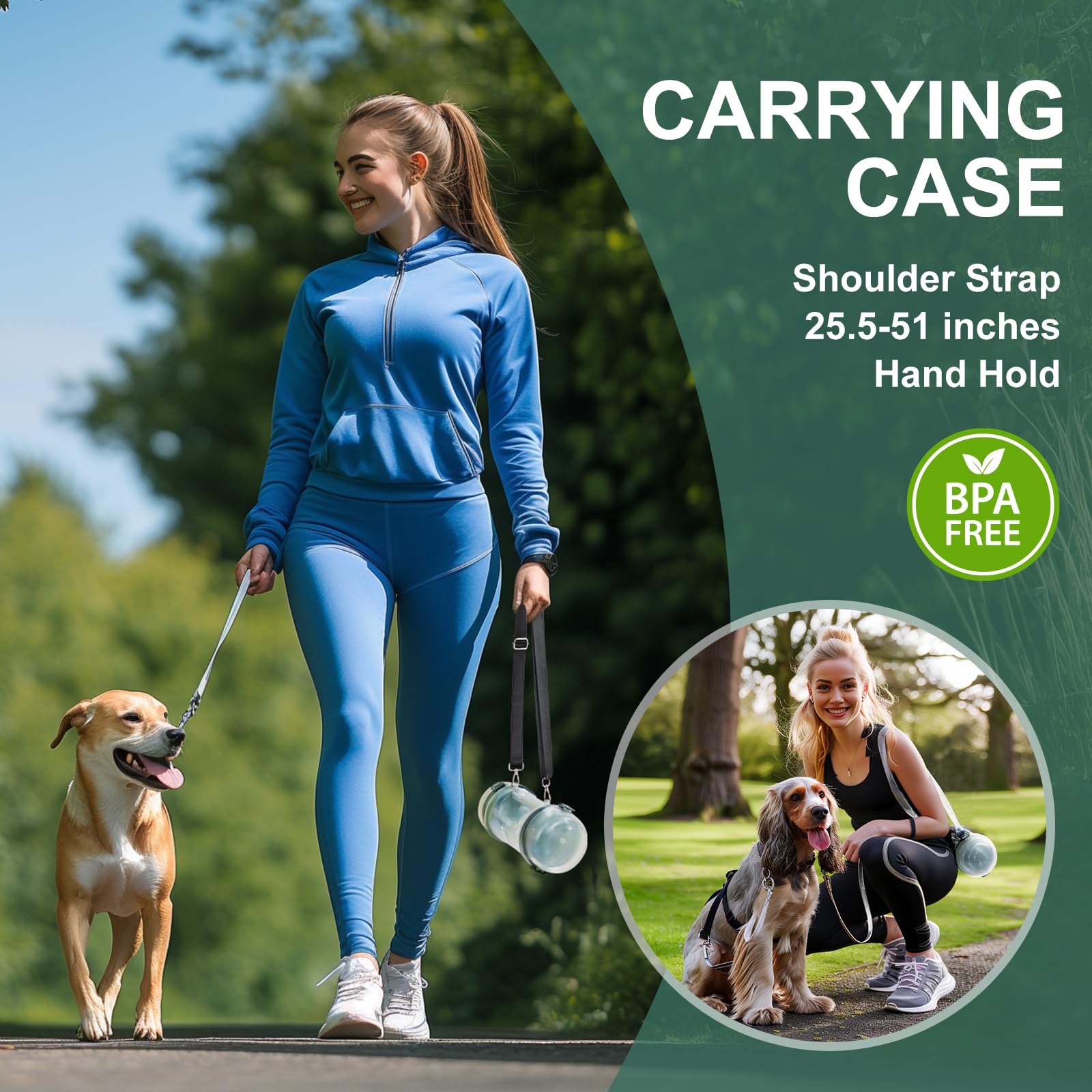 Gardner Pet leakproof locking mechanism prevents spills in bags and cars.