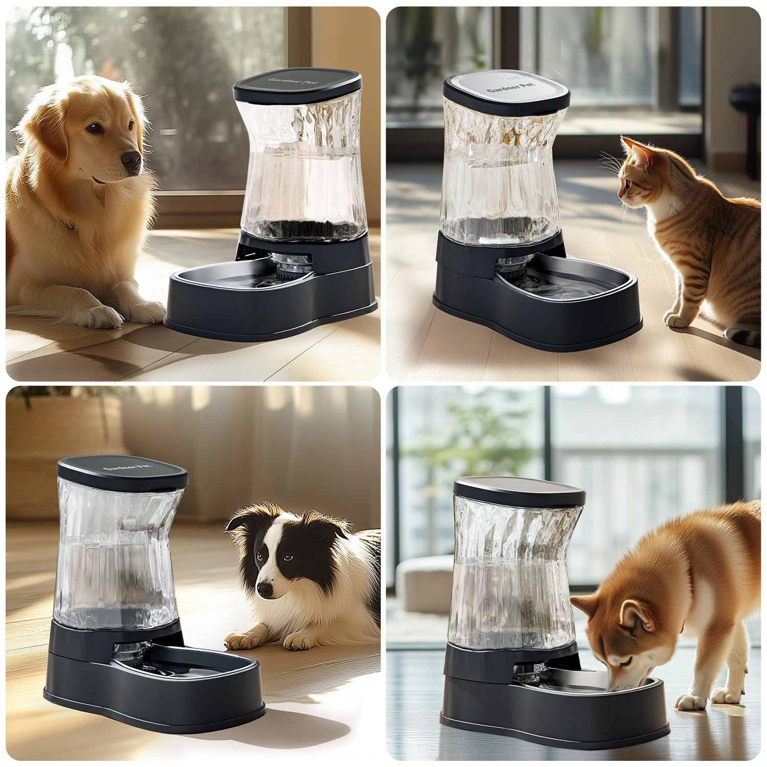 Gardner Pet non-slip base keeps the feeder steady during drinking.