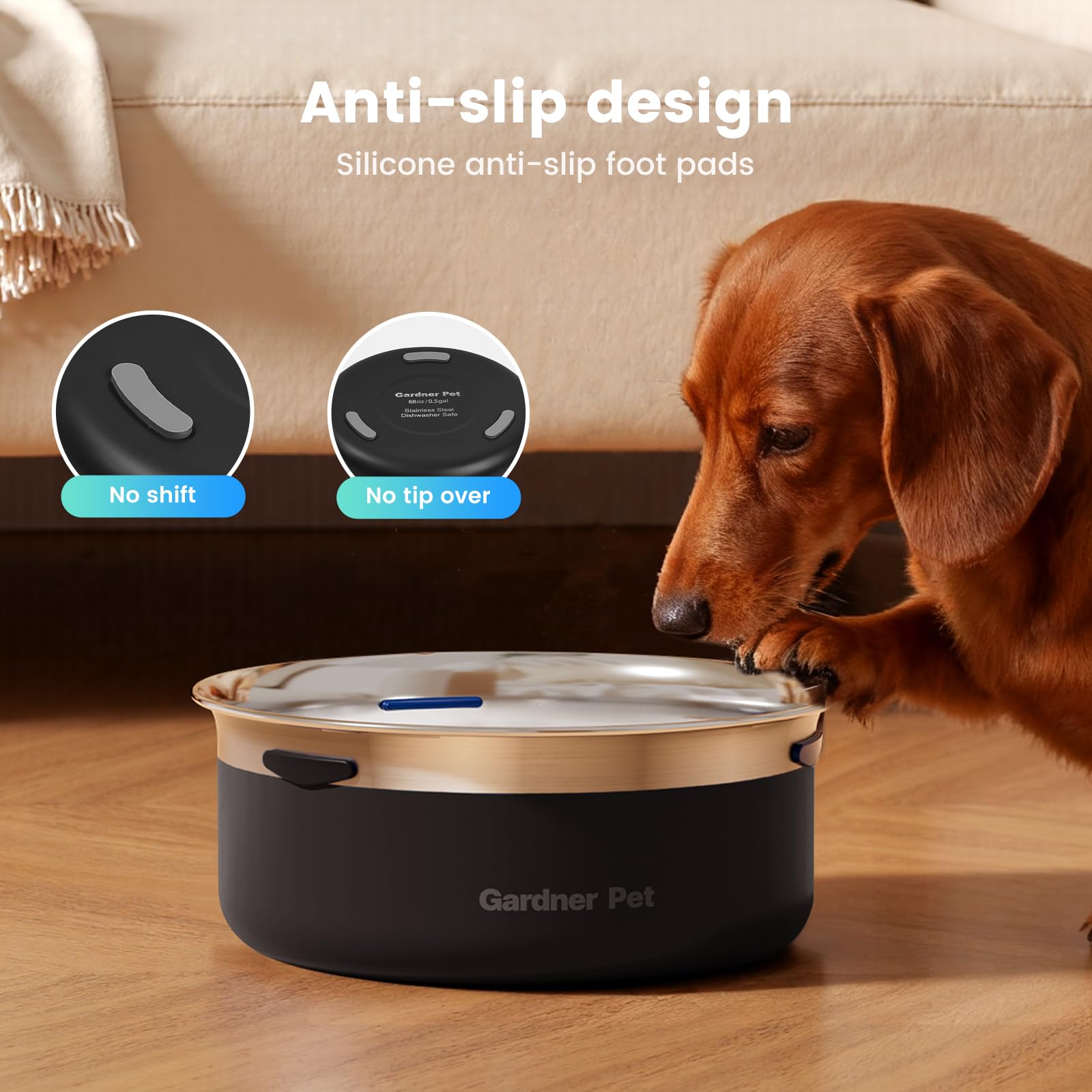 Gardner Pet car-friendly design supports travel with spill prevention