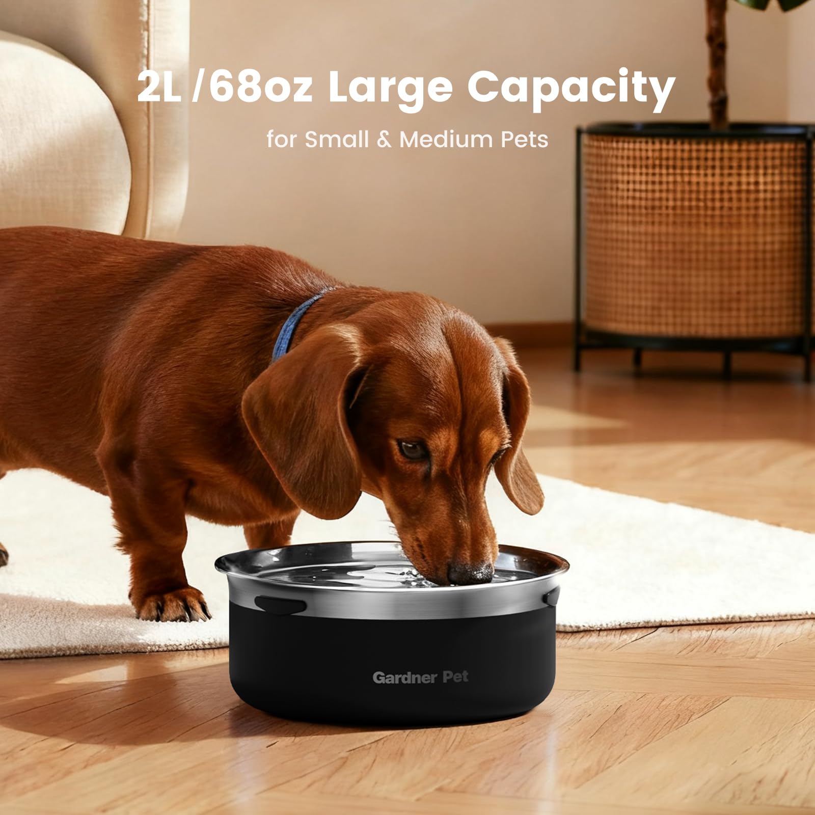 Gardner Pet slow water bowl floating disk emphasizes controlled sipping