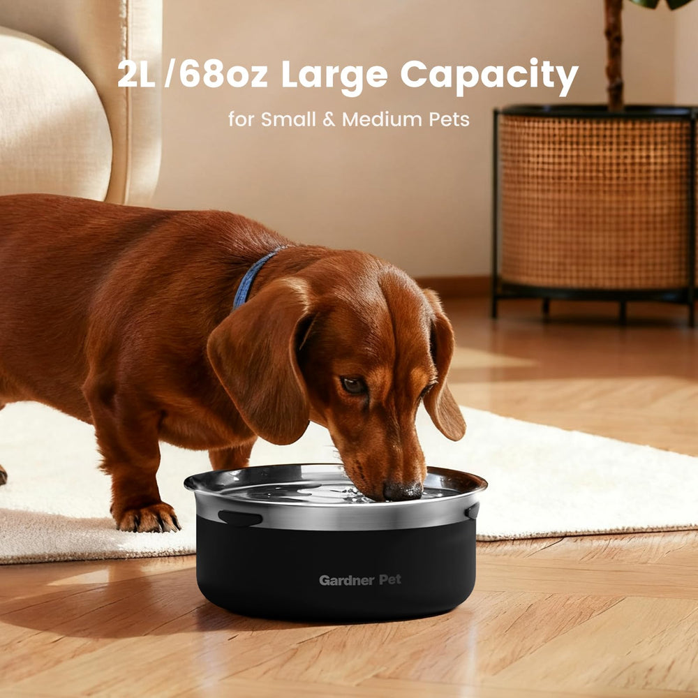Gardner Pet slow water bowl floating disk emphasizes controlled sipping