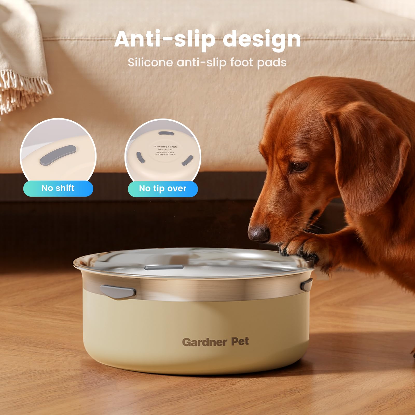 Gardner Pet Slow Water Bowl floating-disk-removal—simple maintenance when cleaning.