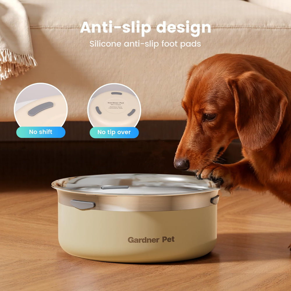 Gardner Pet Slow Water Bowl floating-disk-removal—simple maintenance when cleaning.