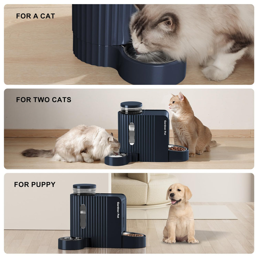 Gardner Pet stainless steel bowl removal allows quick cleaning.