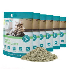 Gardner Pet tofu cat litter clumps quickly for easy cleanup.