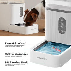 Gardner Pet water dispenser assembly diagram showing simple setup