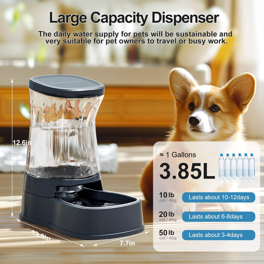 Gardner Pet water dispenser bowl close-up highlights durable stainless steel for clean hydration.