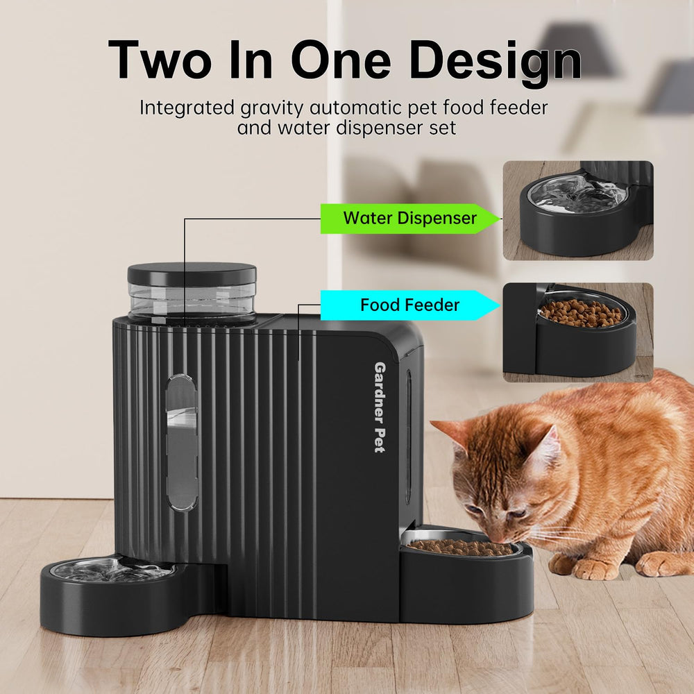 Gardner Pet water dispenser close-up—spacious stainless bowl promotes clean hydration.
