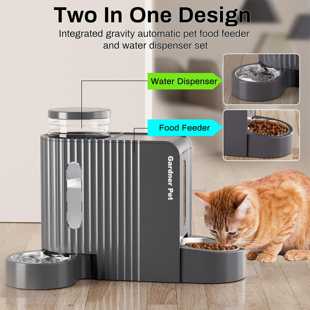 Gardner Pet water dispenser side view highlights large 3L water capacity.