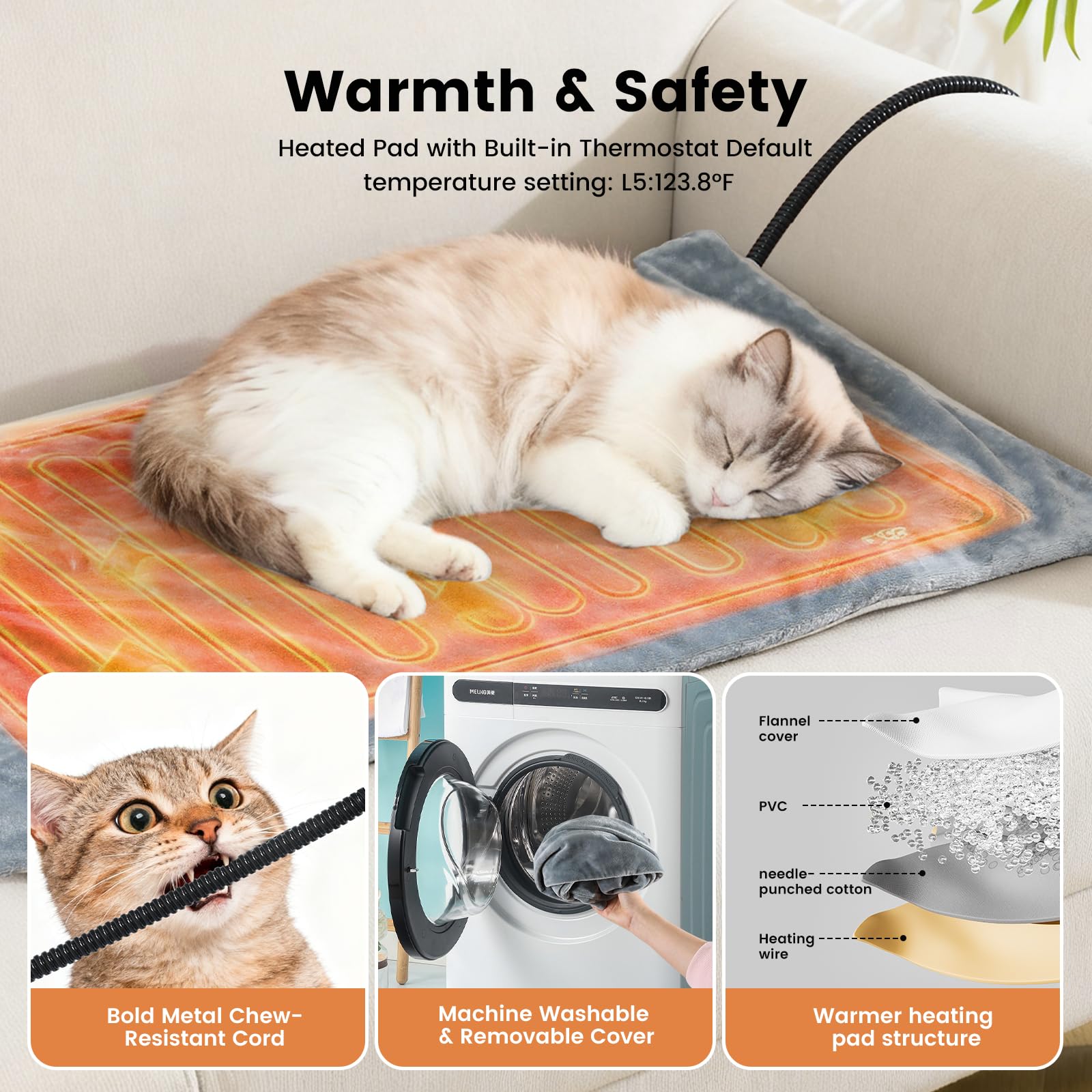 Gardner Pet X-Large Cat House built-in heater with safe, programmable temperature control.