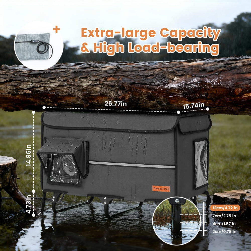 Gardner Pet X-Large Cat House metal frame ready for quick, tool-free outdoor setup.