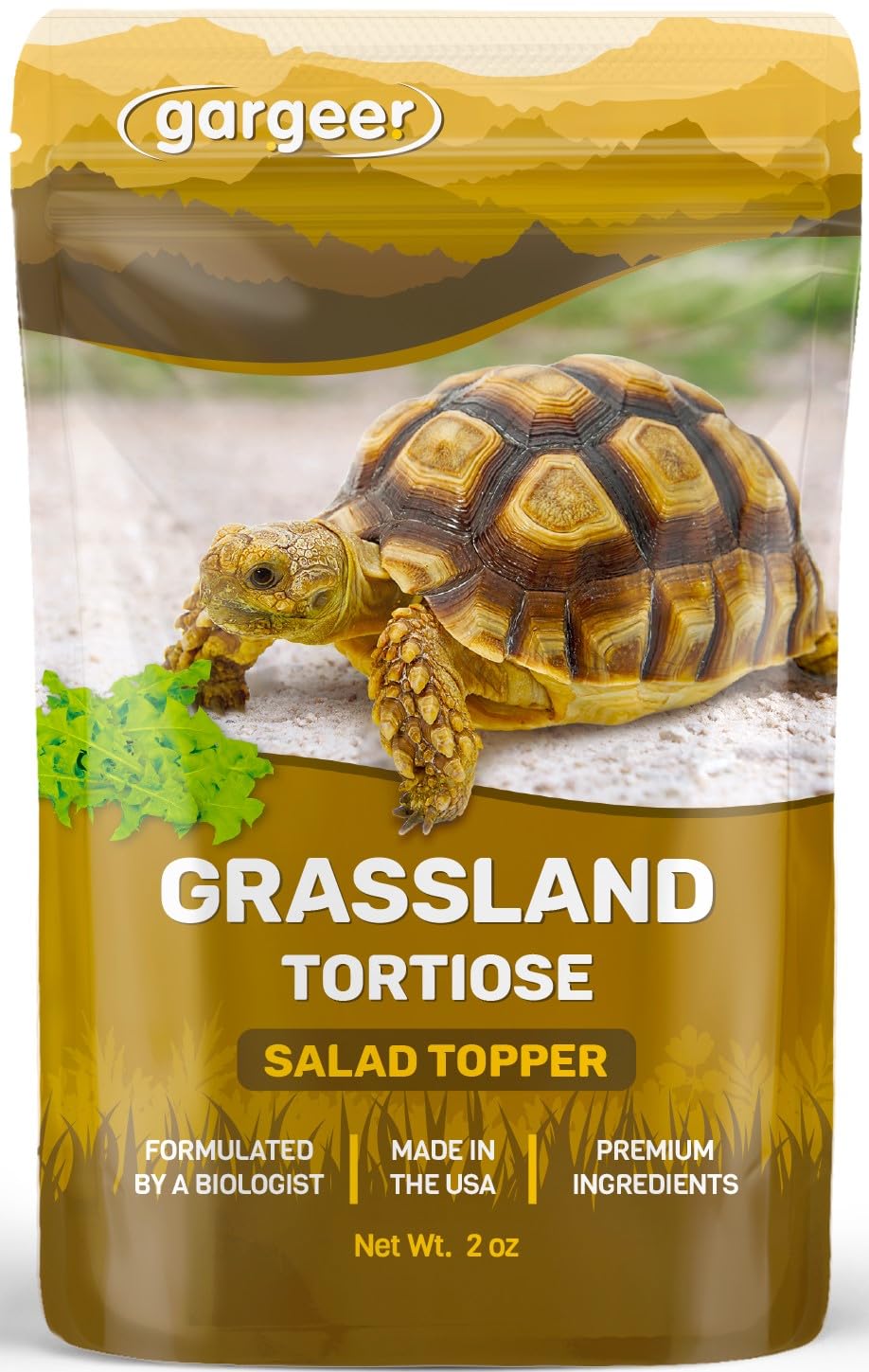 Gargeer Desert Tortoise Topper serving boosts appetite on greens.