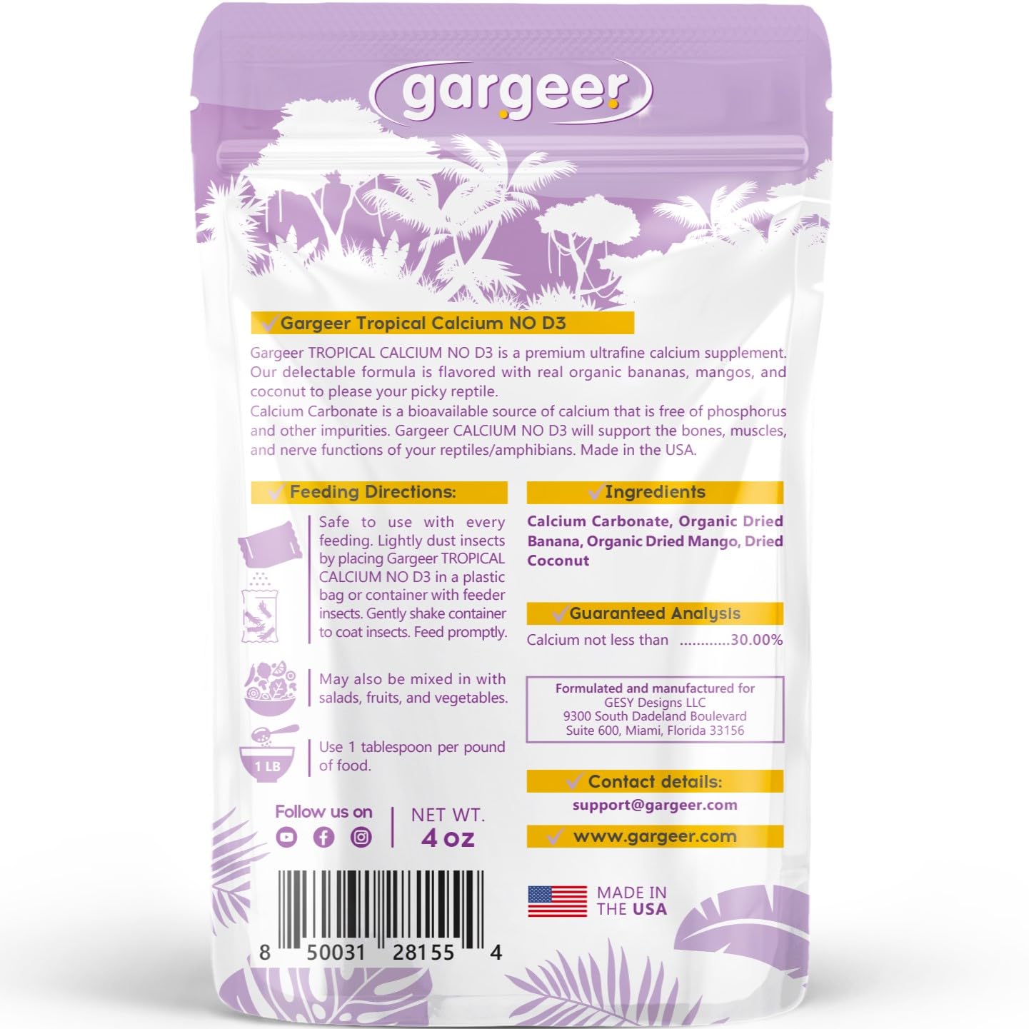 Gargeer gecko calcium being dusted on feeder insects for balanced nutrition.