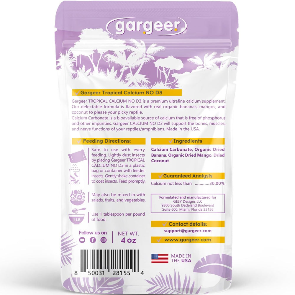 Gargeer gecko calcium being dusted on feeder insects for balanced nutrition.