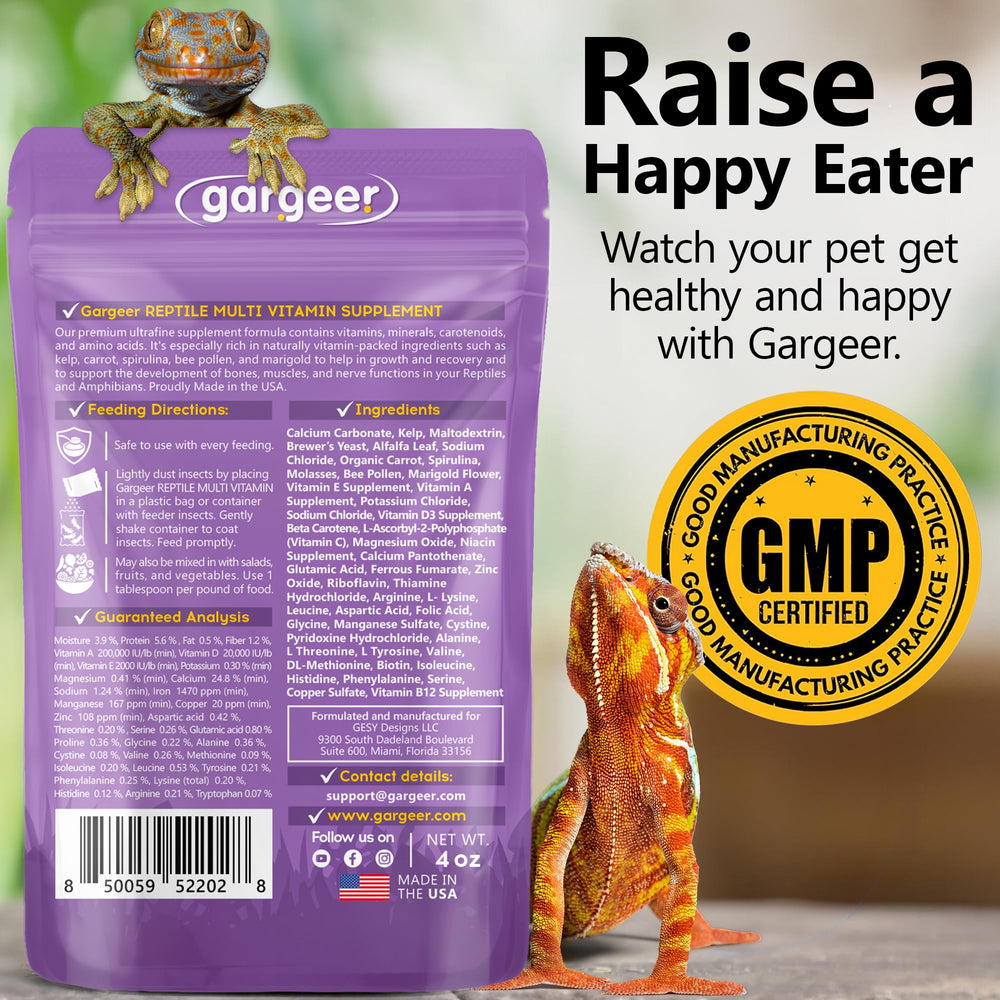 Gargeer reptile multi vitamin powder ready to sprinkle on meals