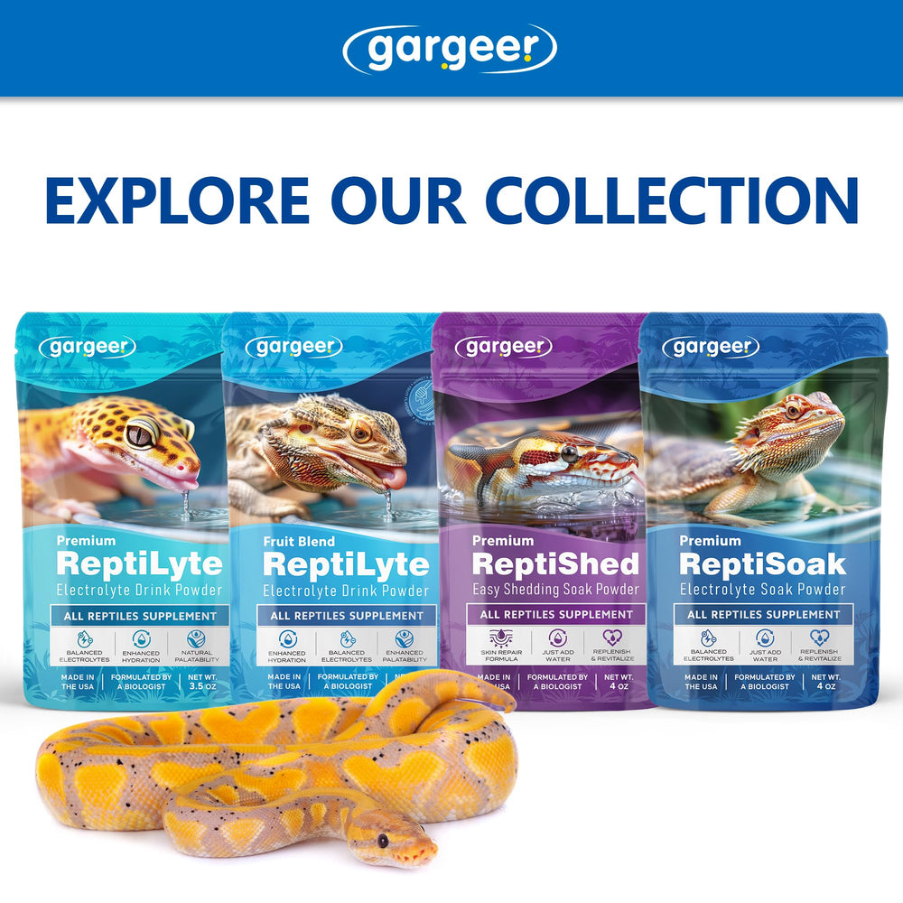Gargeer ReptiSoak supports recovery during stress or post-activity baths.