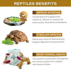 Gargeer Tortoise Topper immune-support features vitamins and minerals.