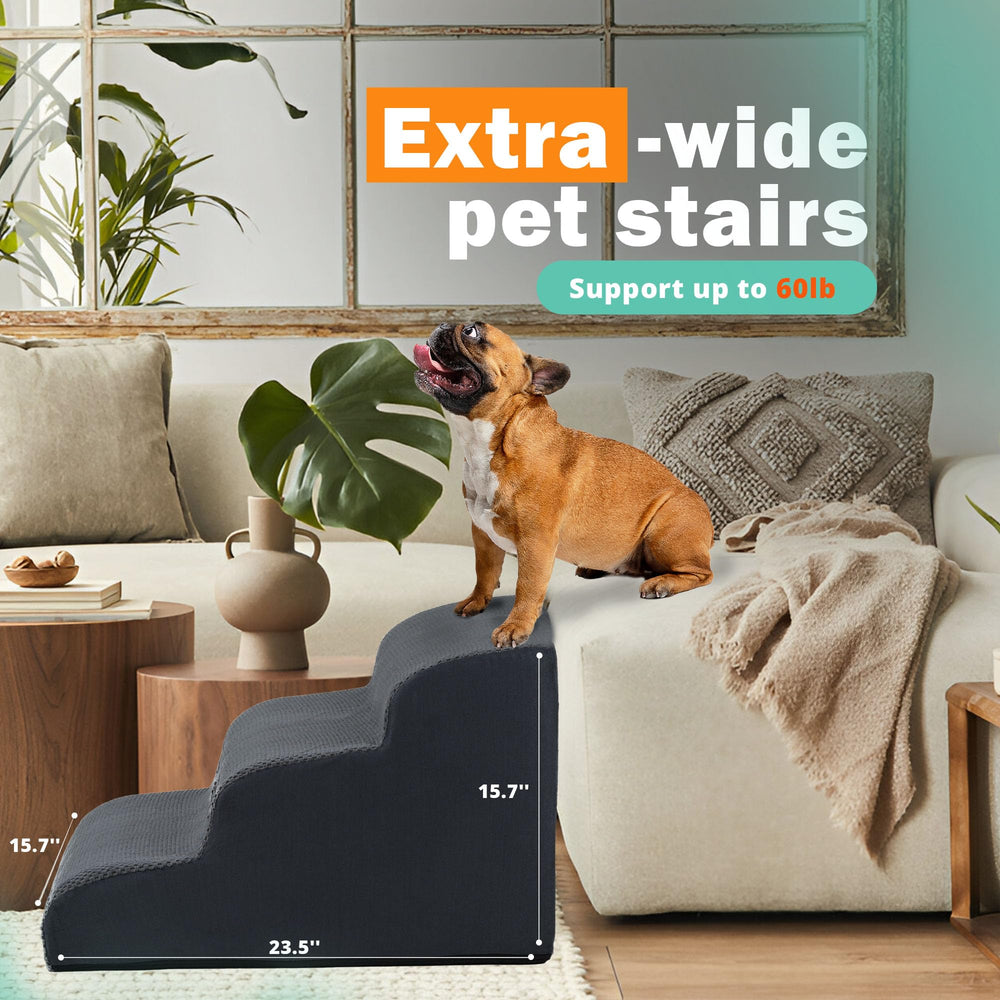 GARMART Dog Stairs non-slip surface helps pets climb safely