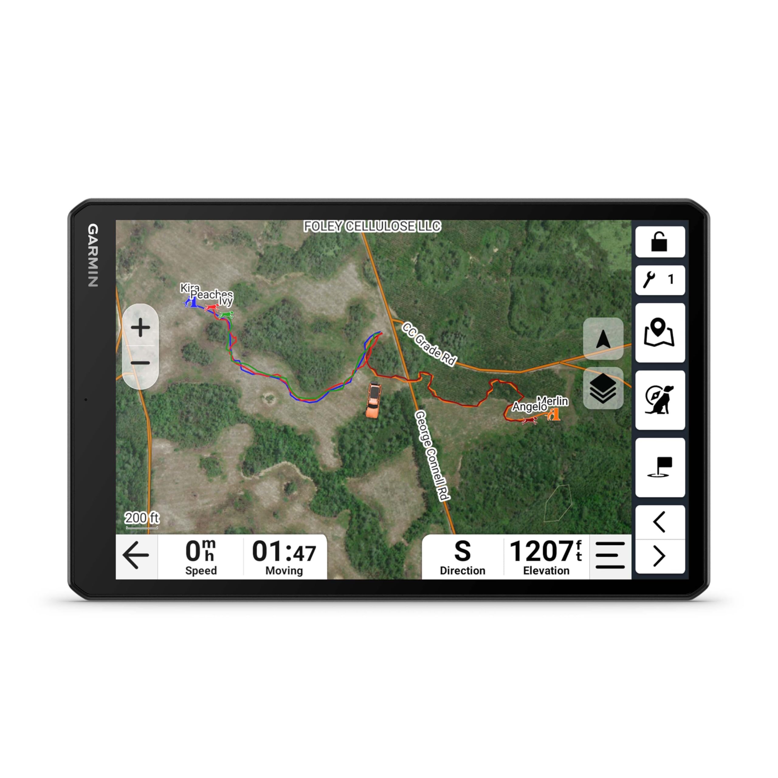 Garmin Alpha XL 10-inch touchscreen display for clear tracking and navigation.