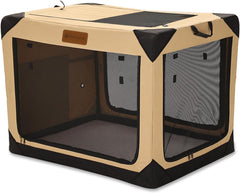 Garnpet 36inch collapsible soft dog crate folded for compact storage and travel-ready use.