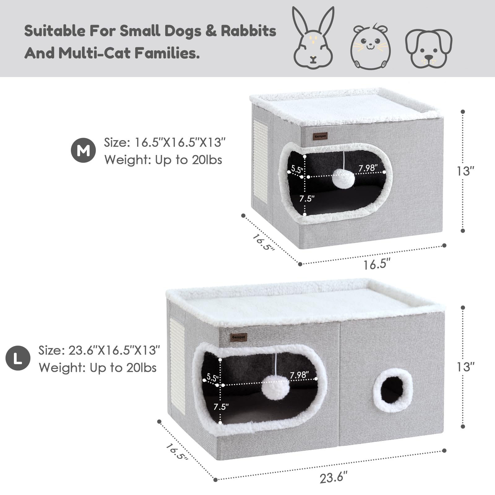 Garnpet cat bed cave design provides secure hideout for calm cats.