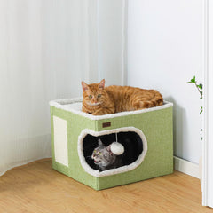 Garnpet Cat Bed Hanging Plush Ball green offers interactive play and mental stimulation.
