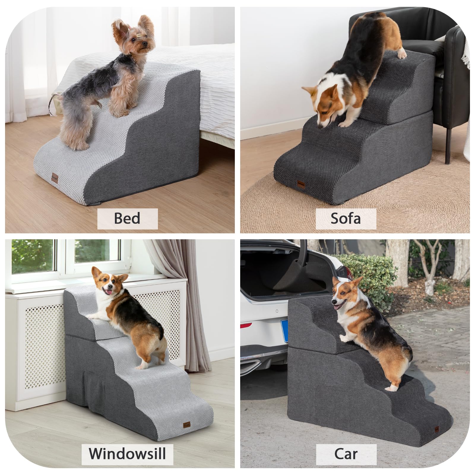 Garnpet dog stairs removable cover bonded fleece for simple cleaning