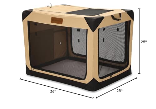 Garnpet large-dog crate showing generous 36 inches for comfort.
