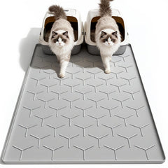 Garoopion cat litter mat front view highlights oversized 40x28 size for catching litter