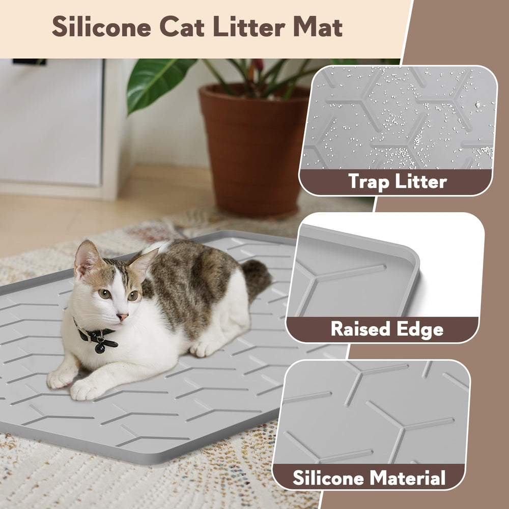 Garoopion cat litter mat silicone close-up shows paw-friendly surface