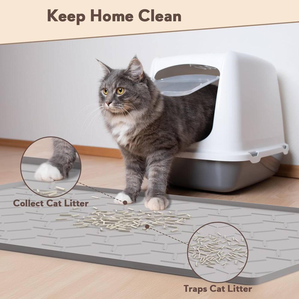 Garoopion cat litter mat waterproof edge design emphasizes leakproof containment