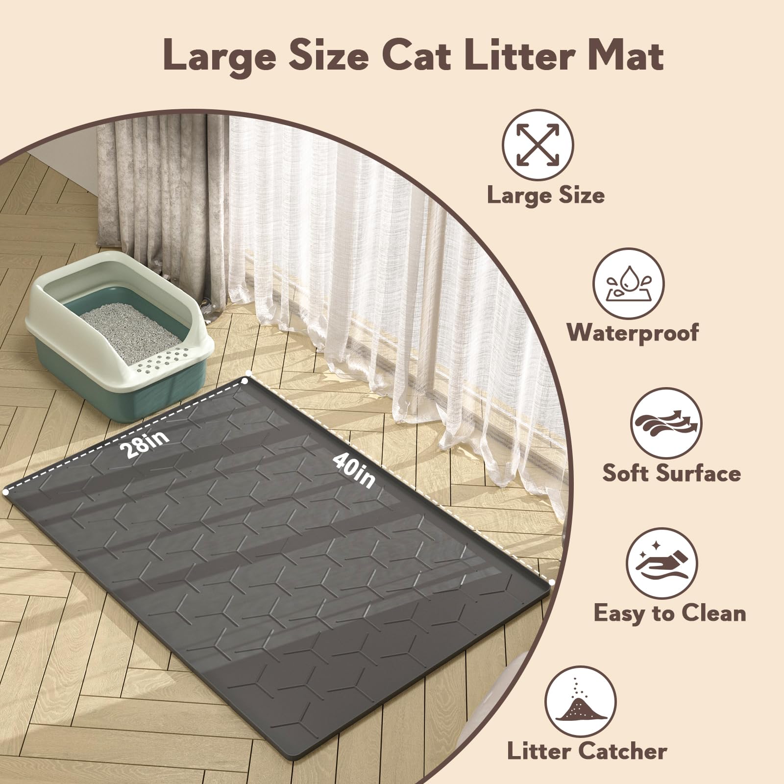 Garoopion Cat Mat floor-protection keeps entryways clean and dry