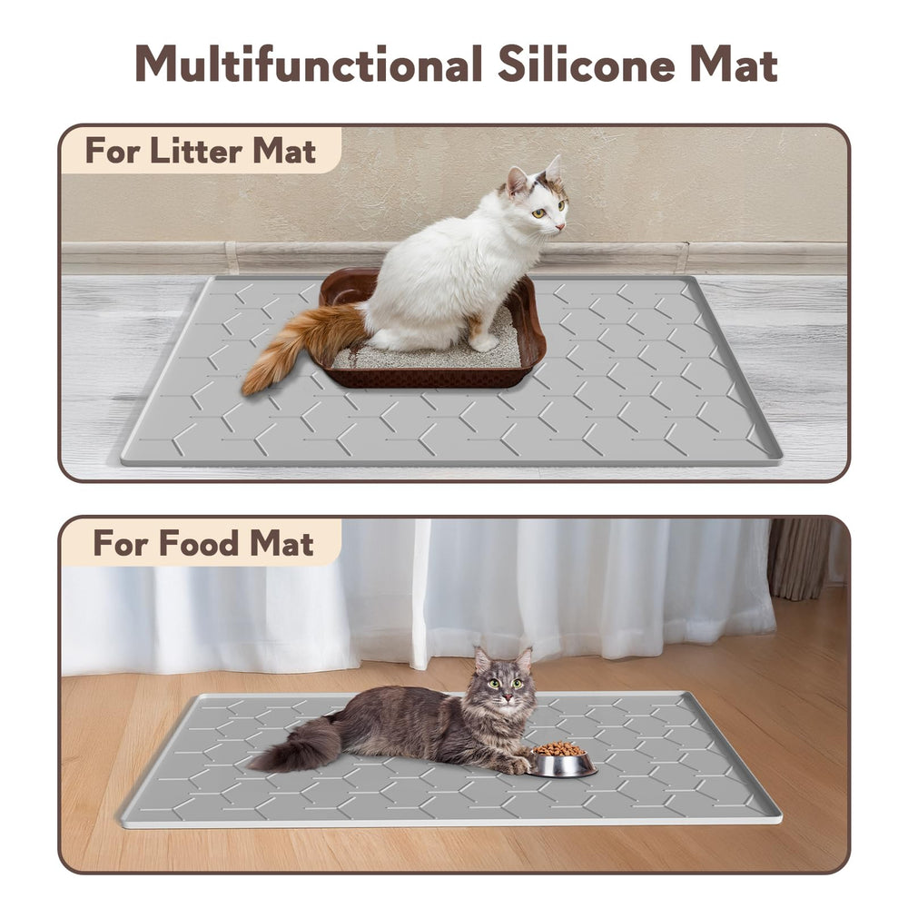 Garoopion cat mat size floor fit demonstrates generous 34 by 22 inch area.