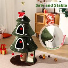 Garsing Christmas Cat Tree Tower sisal post climb offers durable scratching and exercise.