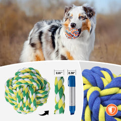 GASAPET extra large rope ball in action promoting interactive play and stress relief.