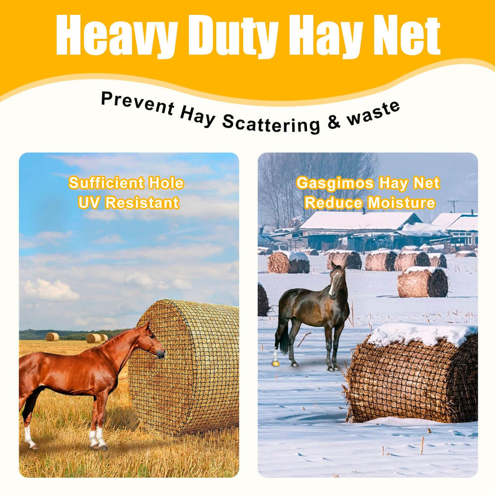 Gasgimos hay net highlights 2.5mm nylon rope and tight weaving.