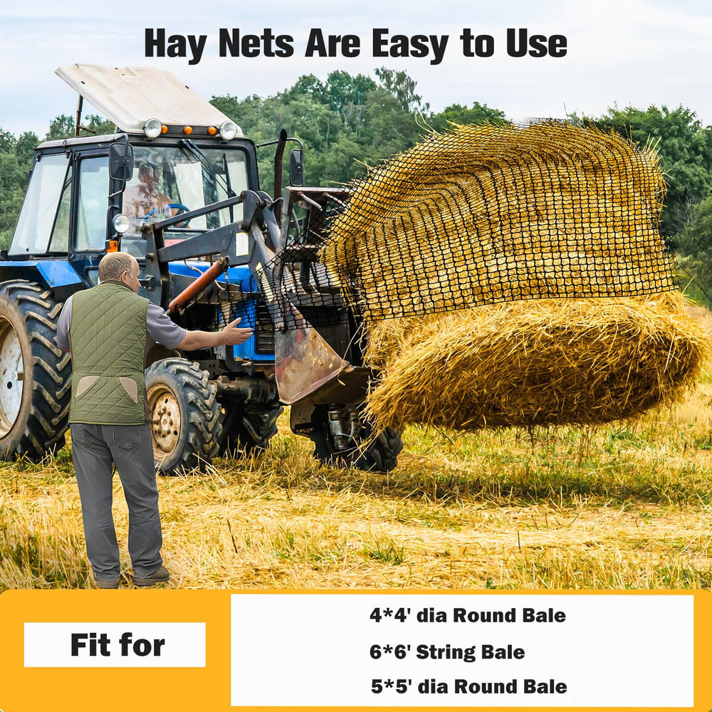 Gasgimos hay net containing hay to reduce waste in feeding.