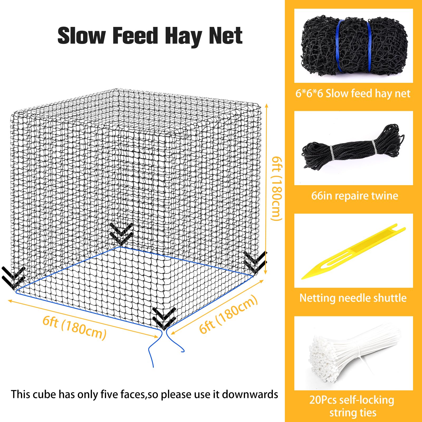 Gasgimos hay net wrapped around a bale in a practical setup.