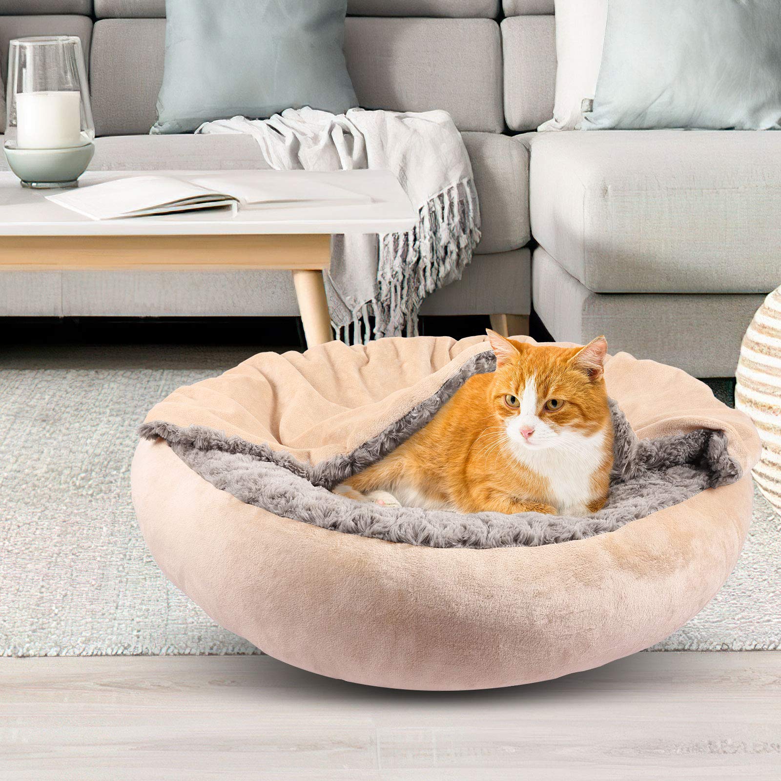GASUR 2-in-1 bed with attached hooded blanket for versatile use.