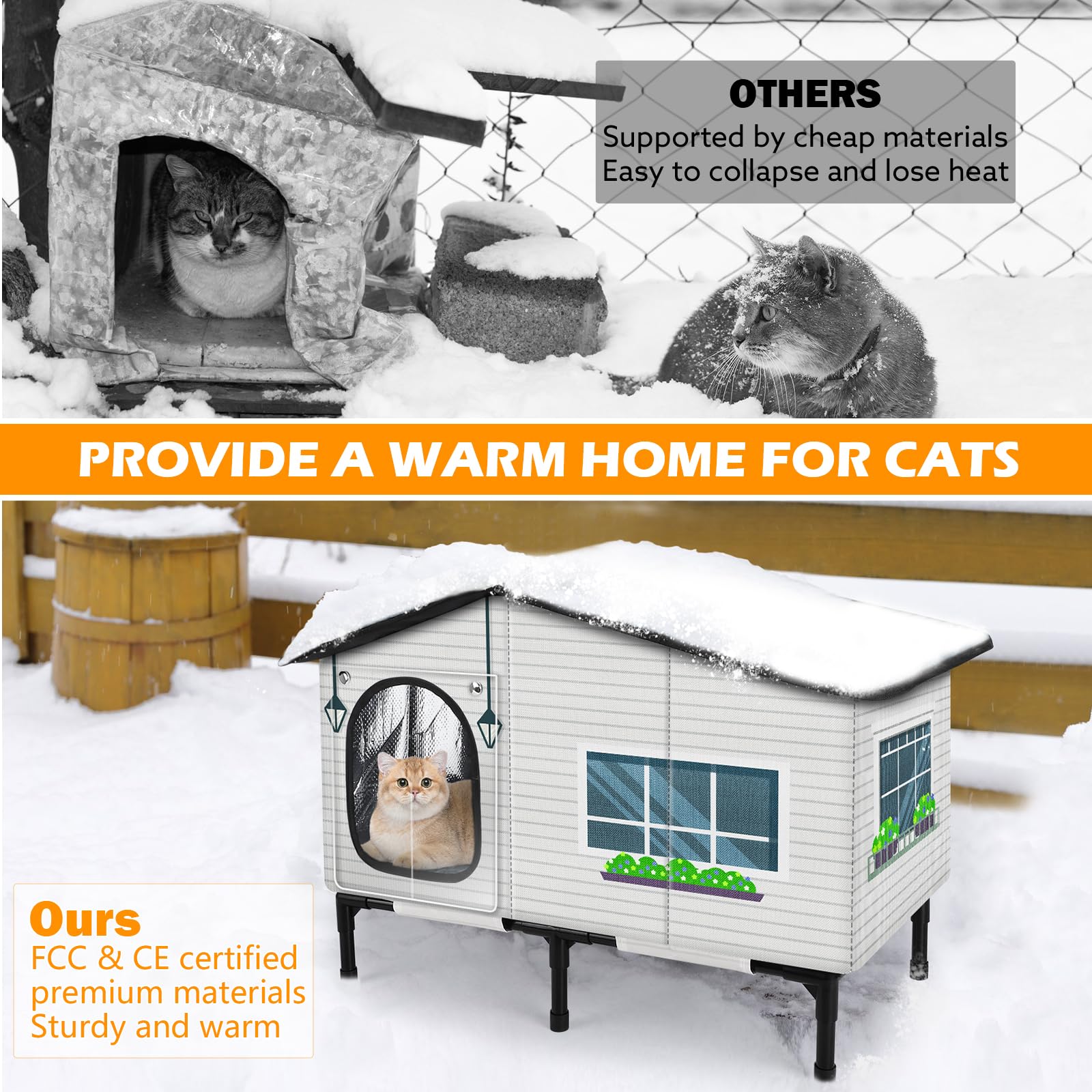 GASUR cat house double-door design image with two exits.
