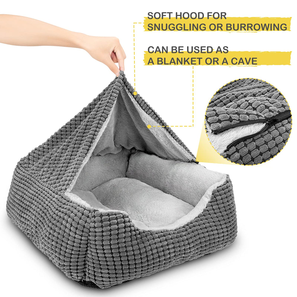 GASUR dog bed soft faux fleece interior provides warm, comforting sleep.