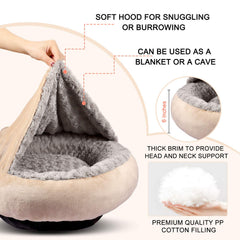 GASUR donut bed interior with rose swirl plush for soft lounging.
