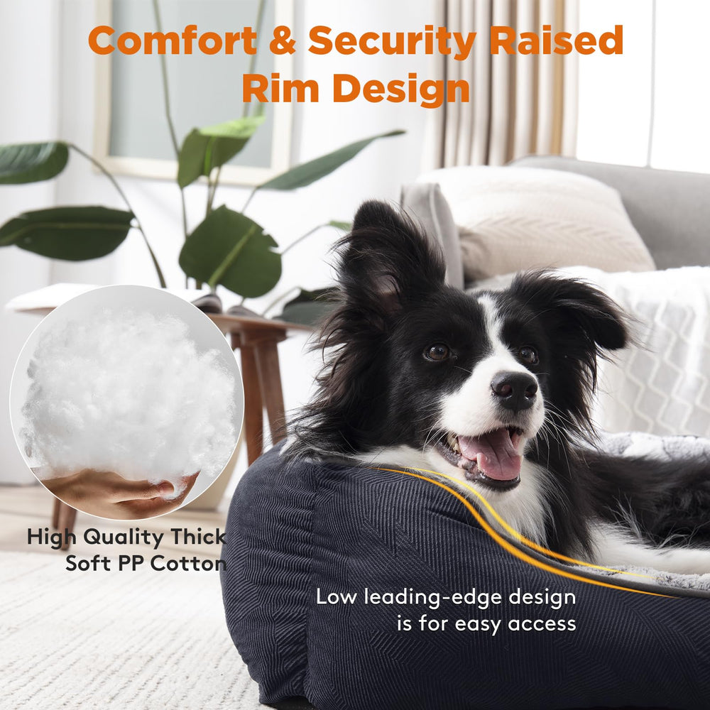 GASUR dog bed interior with lamb fleece for warm, comforting sleep.
