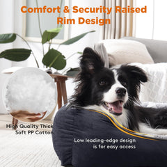 GASUR dog bed interior with lamb fleece for warm, comforting sleep.