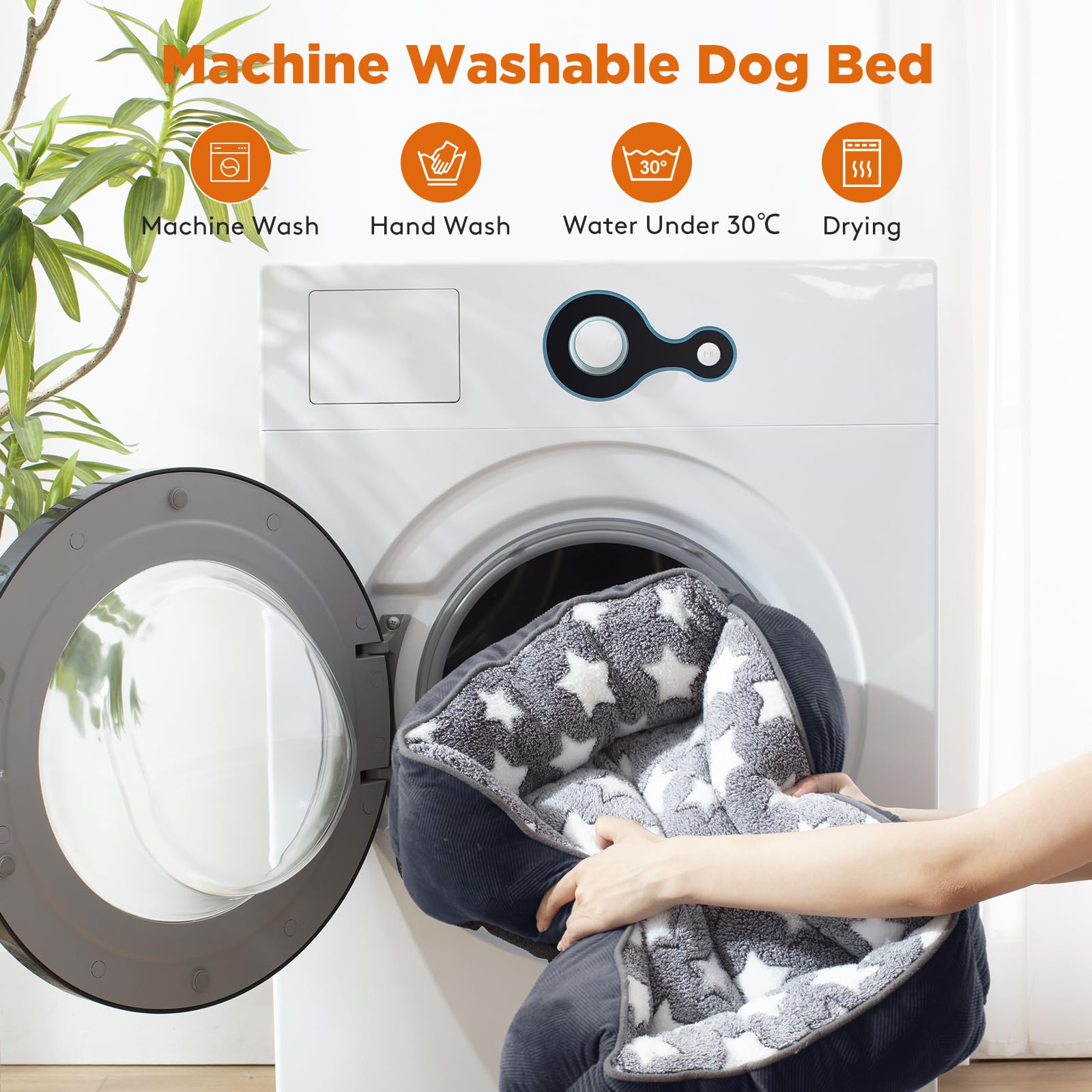 GASUR medium bed measures 30x24x9 inches, fitting up to 40 lbs.