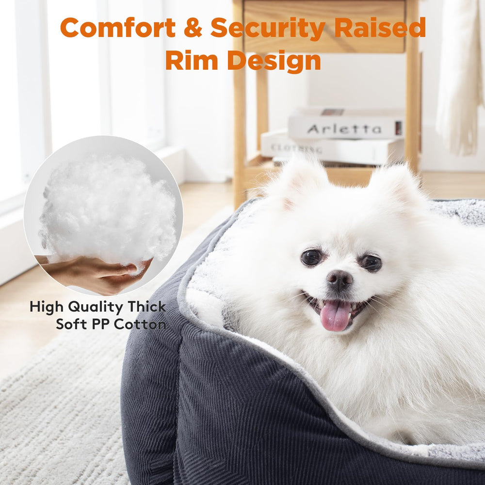 GASUR small dog bed lamb fleece interior provides soft warmth