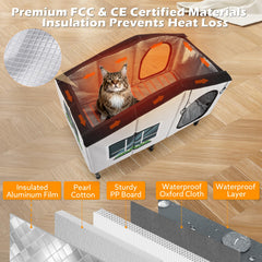 GASUR weatherproof cat house insulation closeup showing six-sided foil and pearl-cotton warmth.