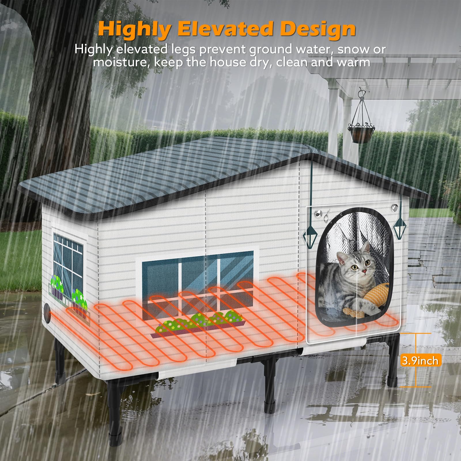 GASUR weatherproof roof closeup demonstrates waterproof design keeping interior dry.