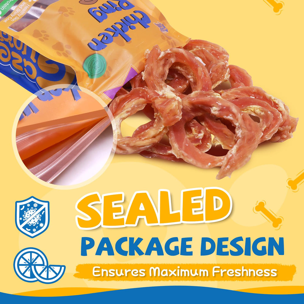 Gazeupon Anillos Jerky Pollo Sin conservantes para snack seguro.