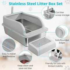 GazingMe XL cat litter box shows generous dimensions for large cats.